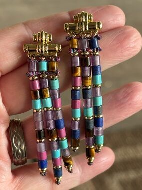 Kendra Scott Bree Multicolor Beaded Tassel Earrings, NFS